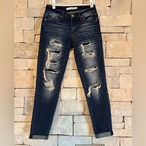 KanCan Dark Distressed Jeans